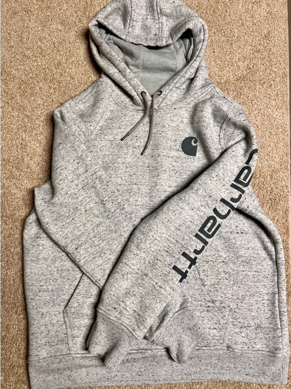 Carhartt Gray Speckled Logo Hoodie
